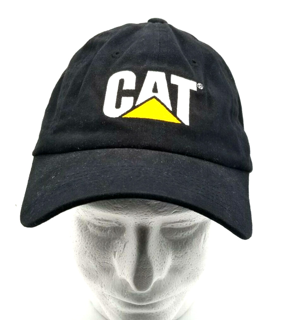 Caterpillar CAT Equipment Structured Black with White Logo Cap Adjustable NEW